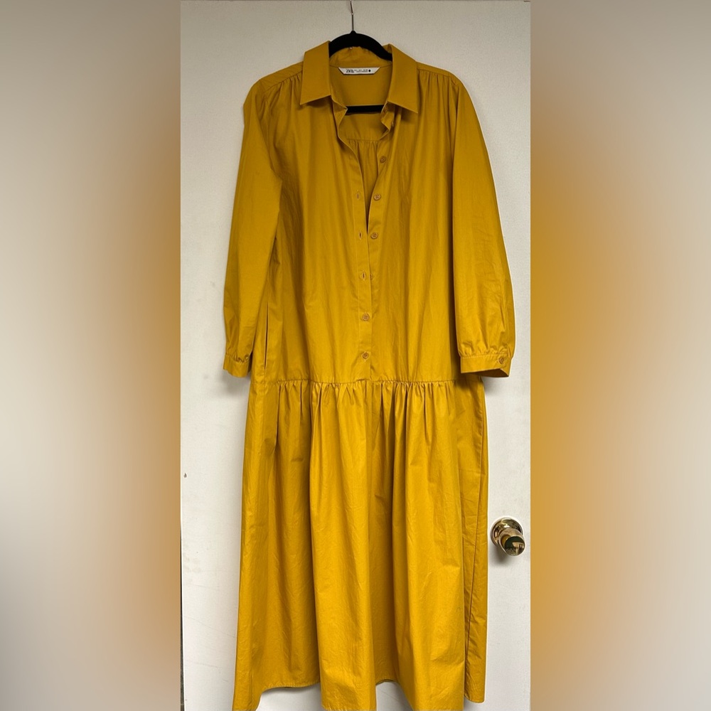 Zara “Isla” dress in mustard yellow